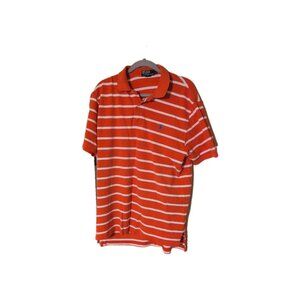 Polo Ralph Lauren Vintage Polo Shirt Men’s XL Orange White Stripe Short Sleeve